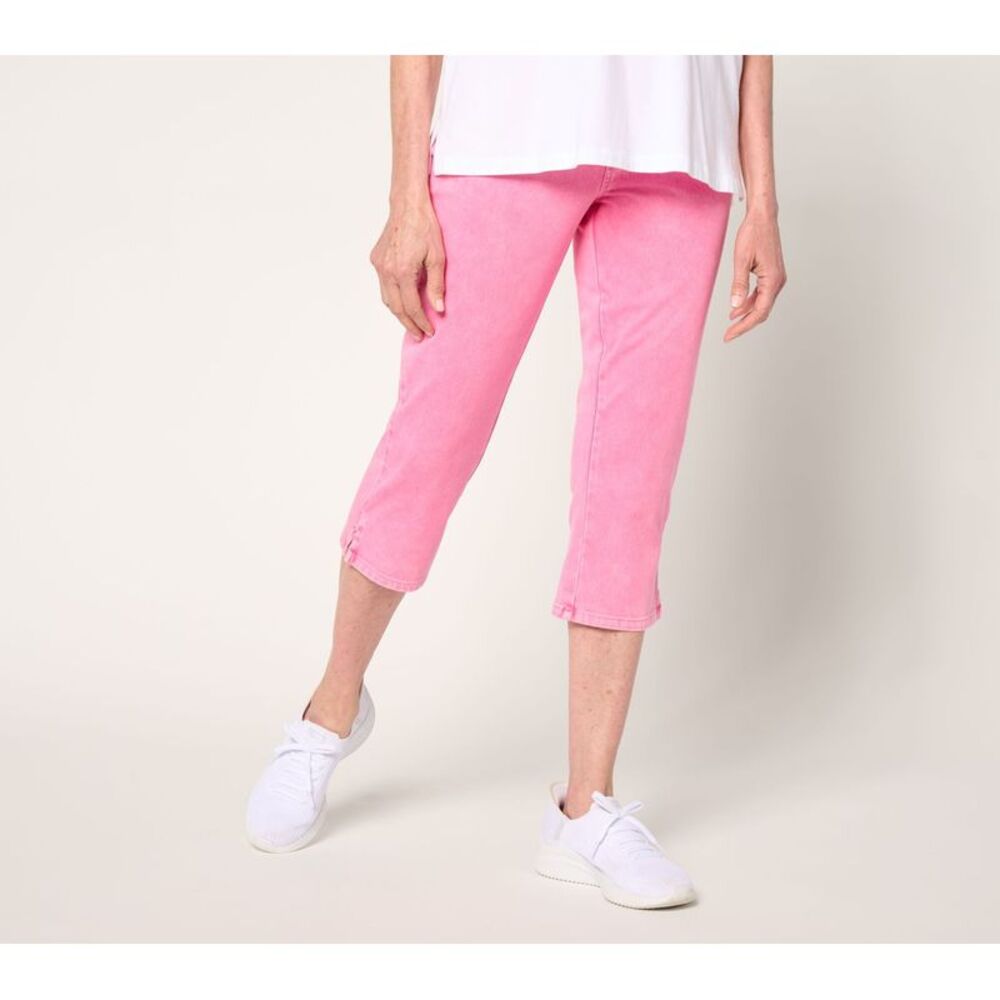 Summersalt Women's Pants Sz 28 Tall Delray Denim Capri Pant Pink A686599